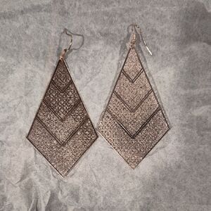 Silver Geometric Dangle Earrings